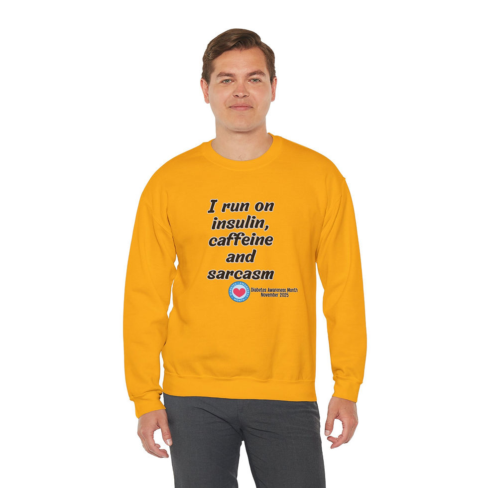 Thumbnail: I Run On Insulin Caffeine Sarcasm Crewneck Sweatshirt