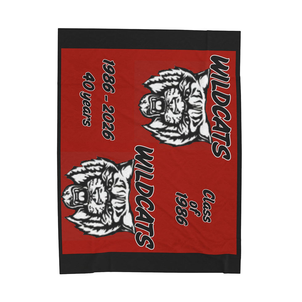 Thumbnail: Wildcats 40th Reunion Velveteen Plush Blanket – Class of 1986