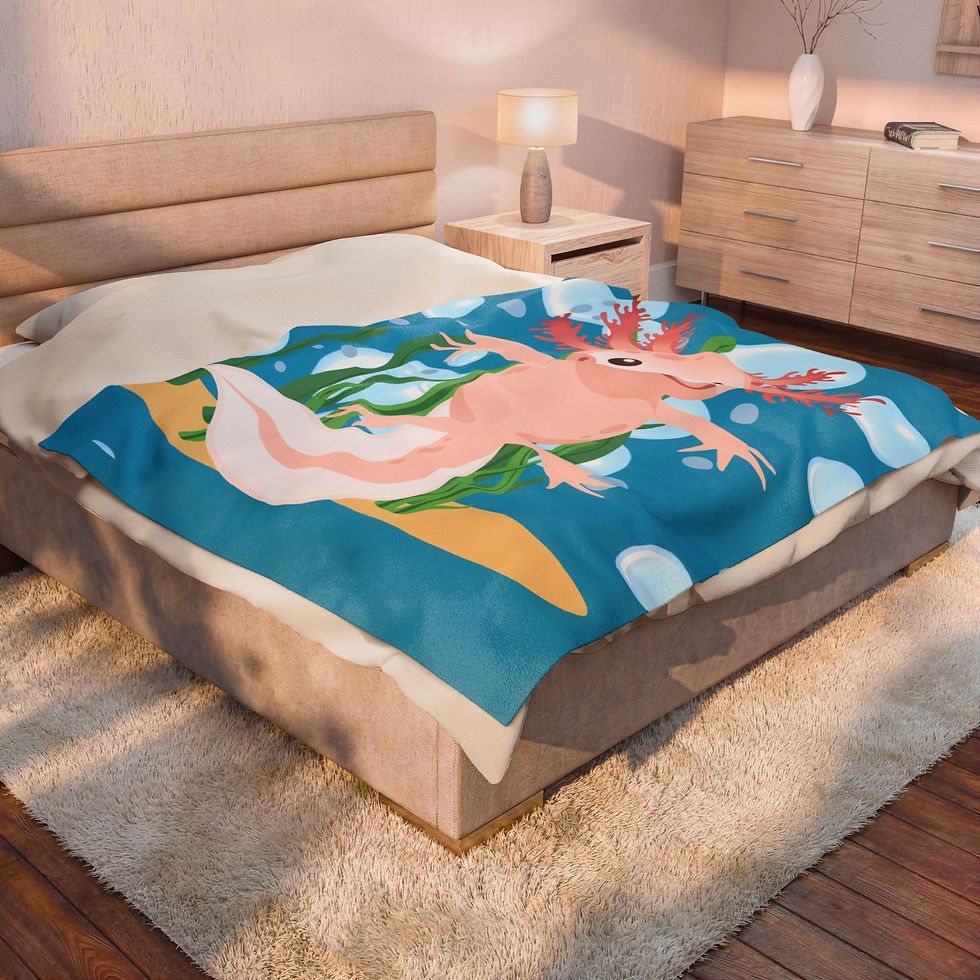 Thumbnail: Axolotl Plush Blanket — Cute Underwater Velveteen Throw for Kids & Animal Lovers