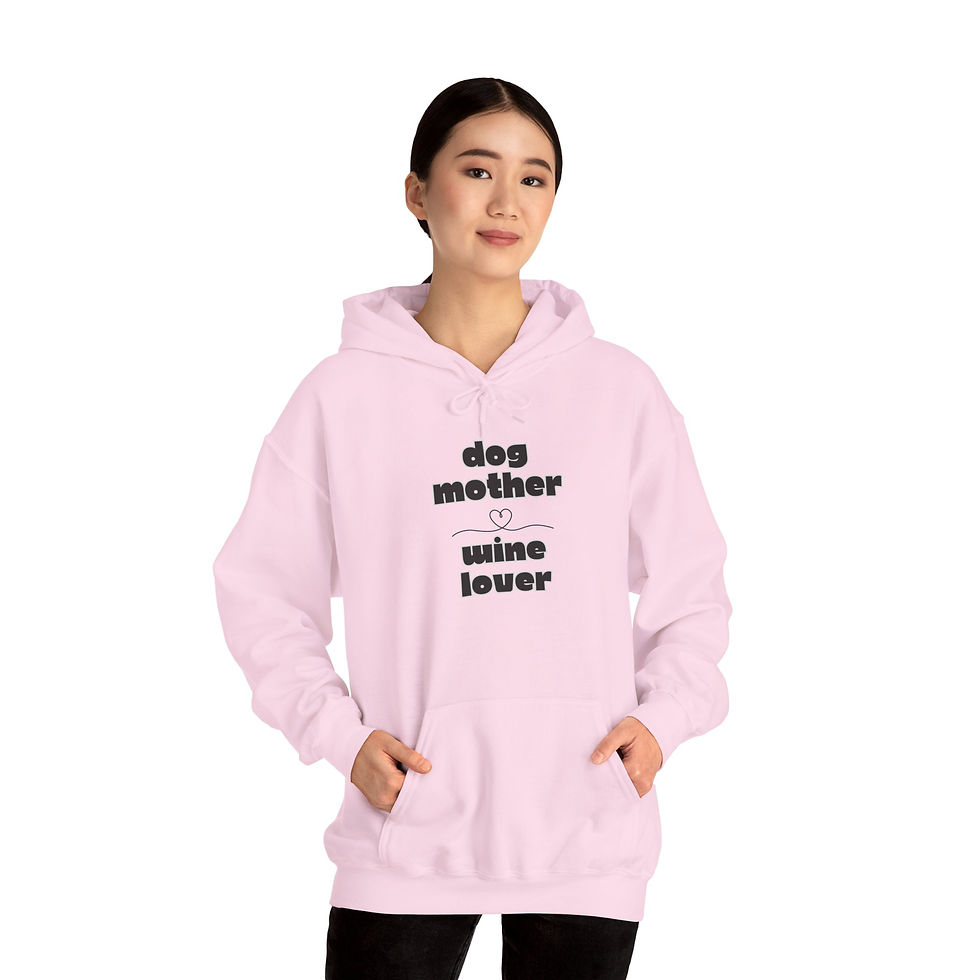 Thumbnail: Dog Mother Wine Lover Hooded Sweatshirt
