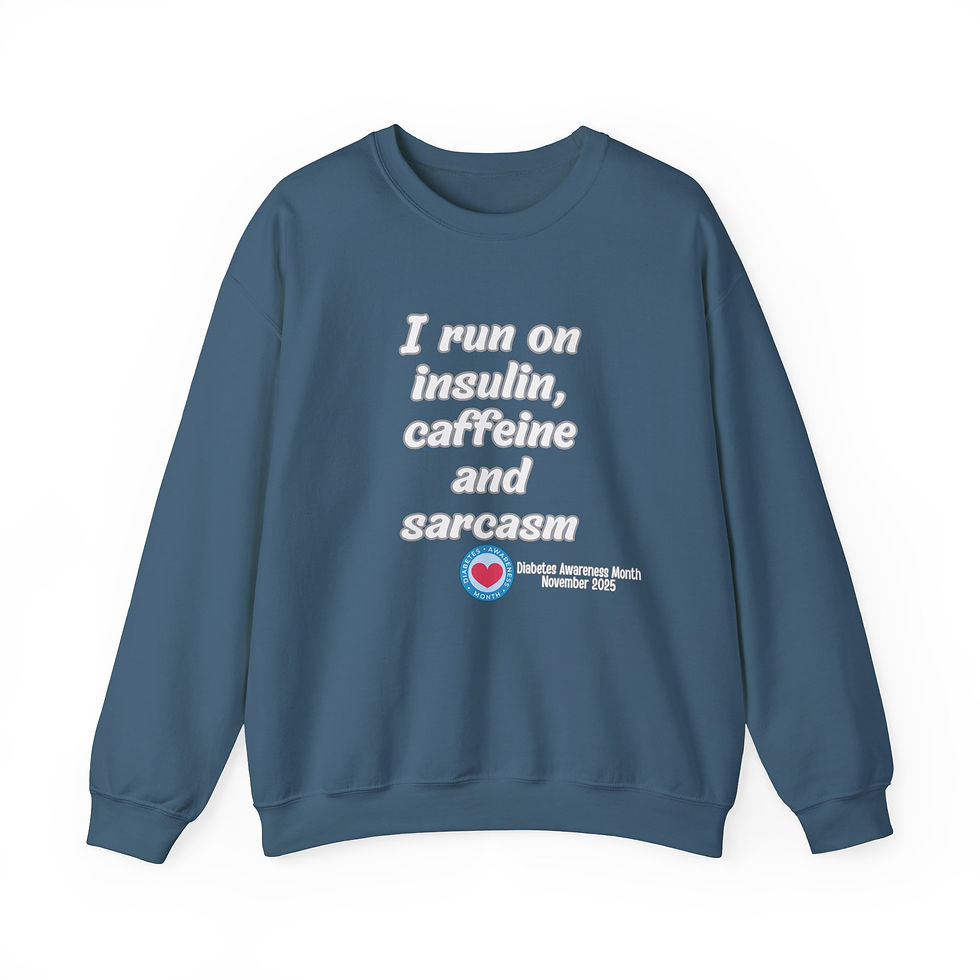 Thumbnail: I Run on Insulin, Caffeine & Sarcasm Crewneck Sweatshirt. Heavy Blend™ | 