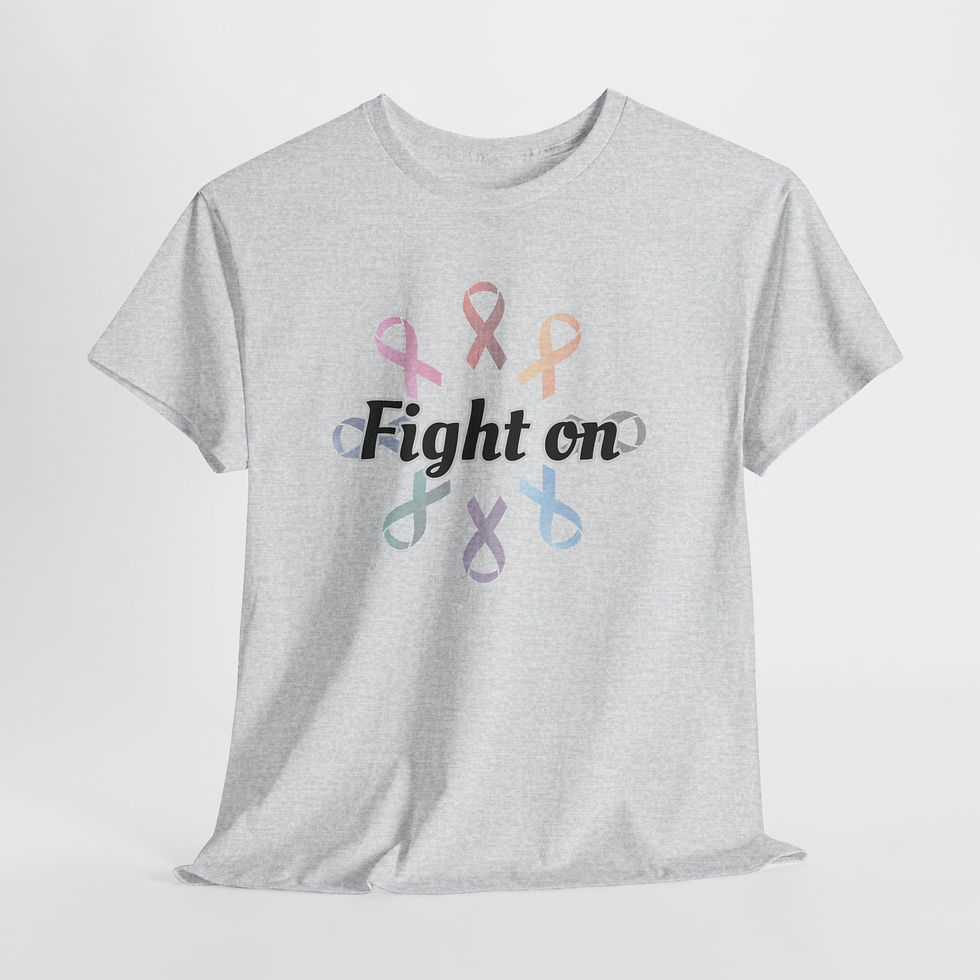 Thumbnail: Fight On T-Shirt Apparel, Supportive Cotton Top, Gift for Survivors, [...]