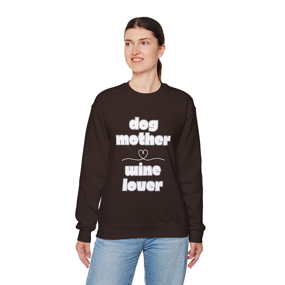 Thumbnail: Dog Mother Wine Lover Crewneck Sweatshirt
