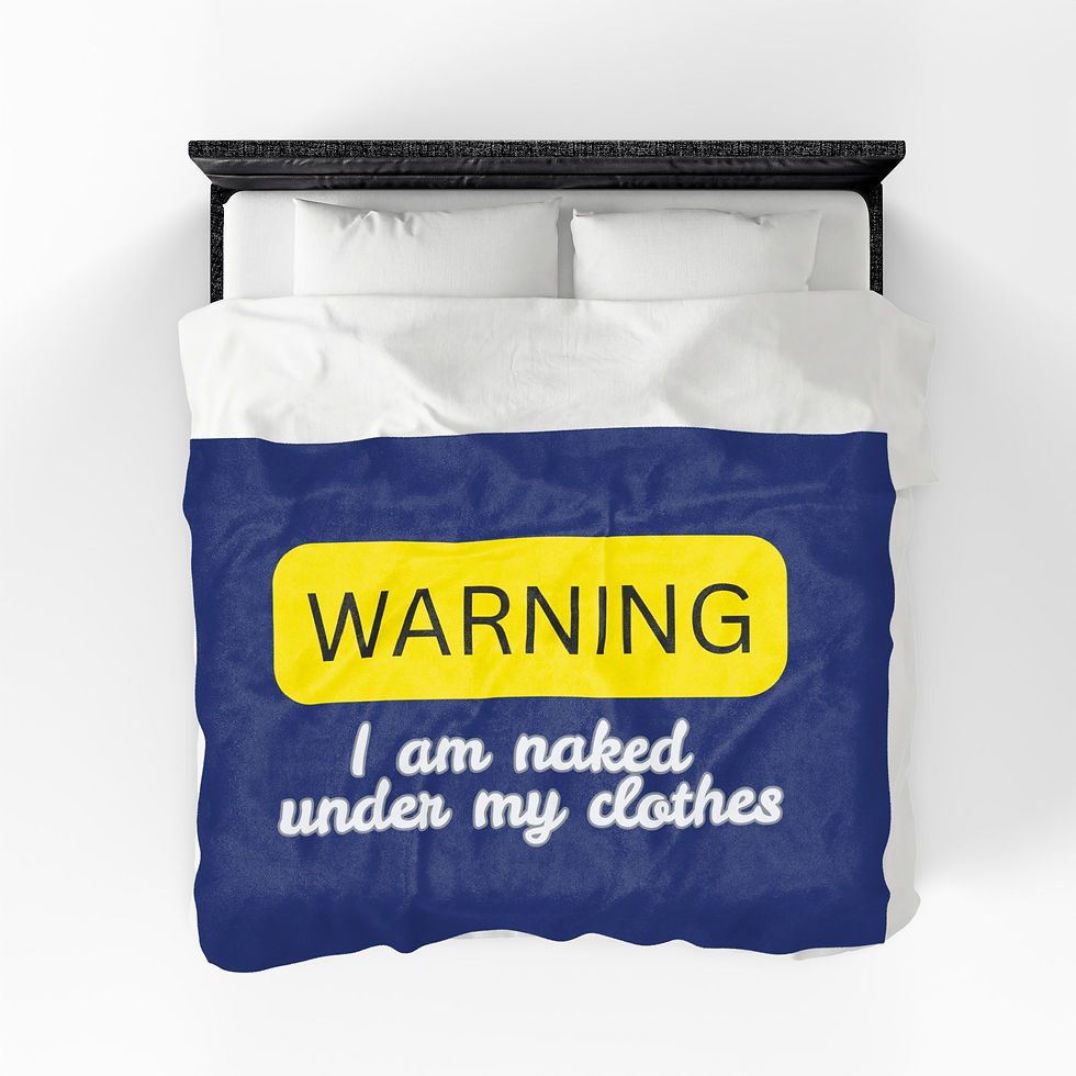 Thumbnail: Velveteen Plush Blanket –Funny “WARNING: I am naked under my clothes” Cozy Throw