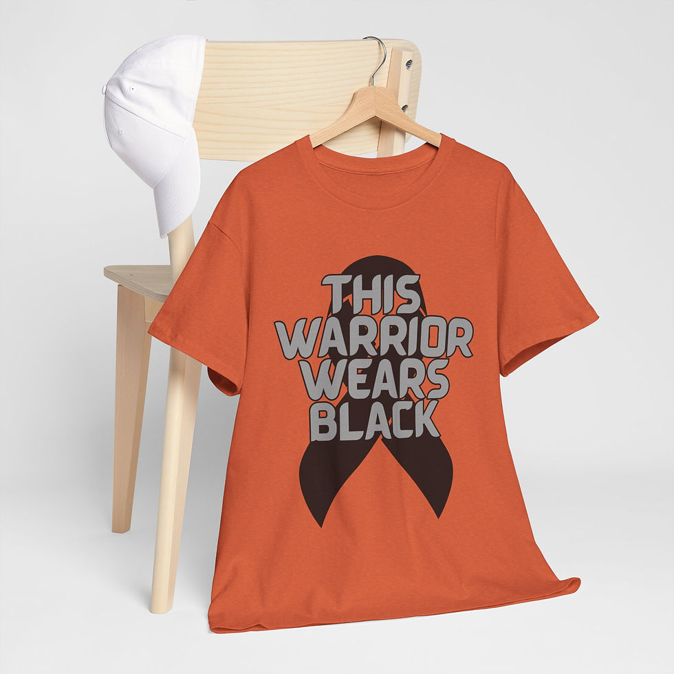 Thumbnail: THIS WARRIOR WEARS BLACK (Skin Cancer Awareness/Support) Heavy Cotton Tee
