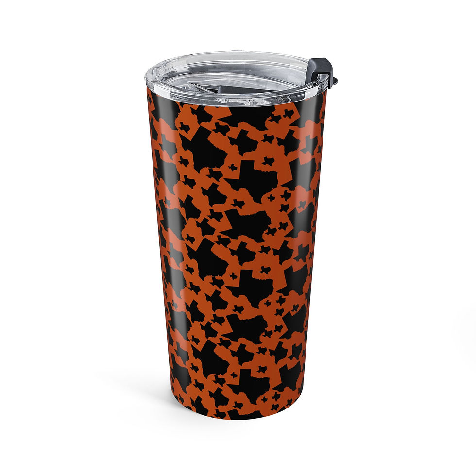 Thumbnail: 20oz State of Texas Burnt Orange with Black TX. Tumbler – Insulated Travel Cup