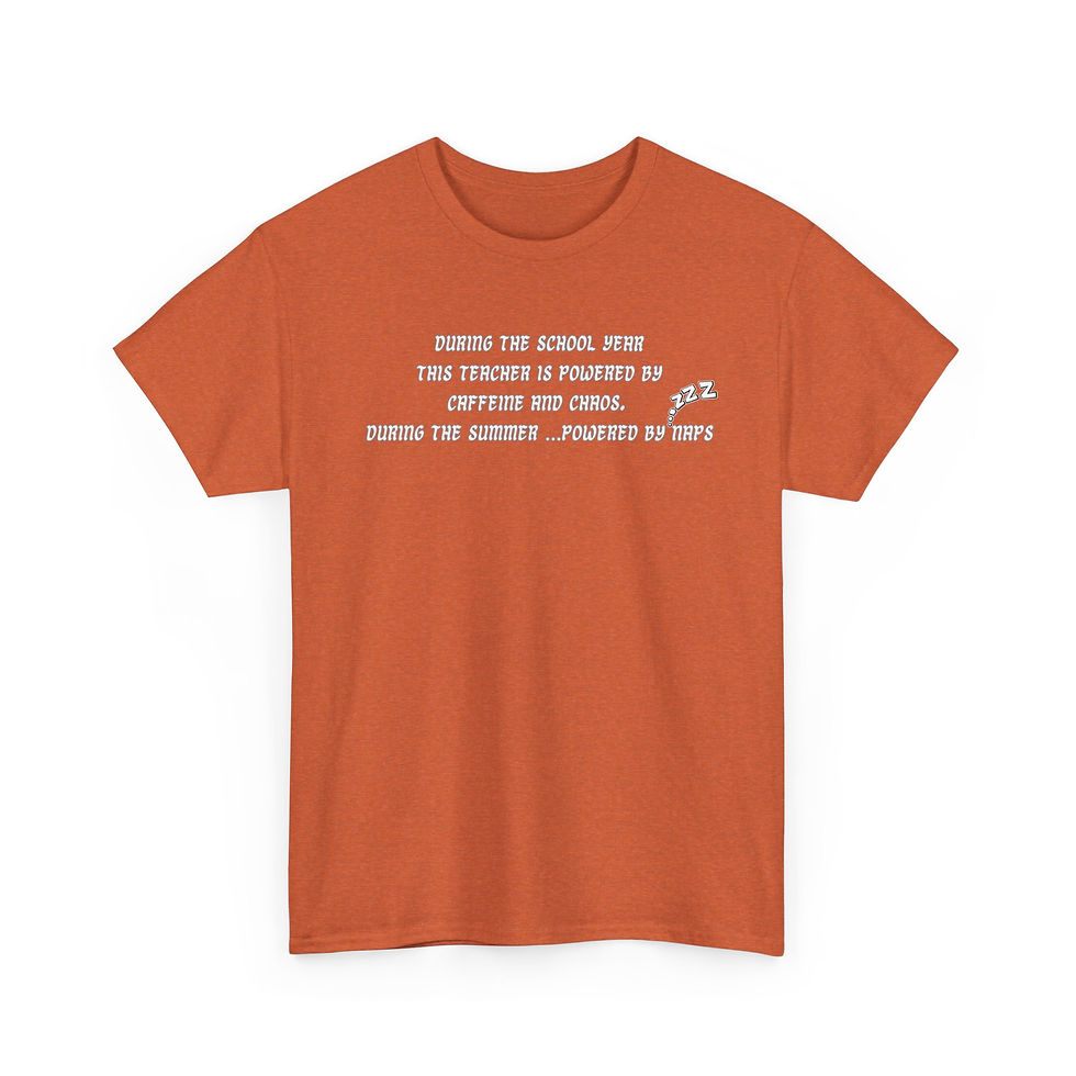 Thumbnail: Teacher Tee"This Teacher Is Powered By Coffee, Caffeine And Chaos" Cotton Shirt