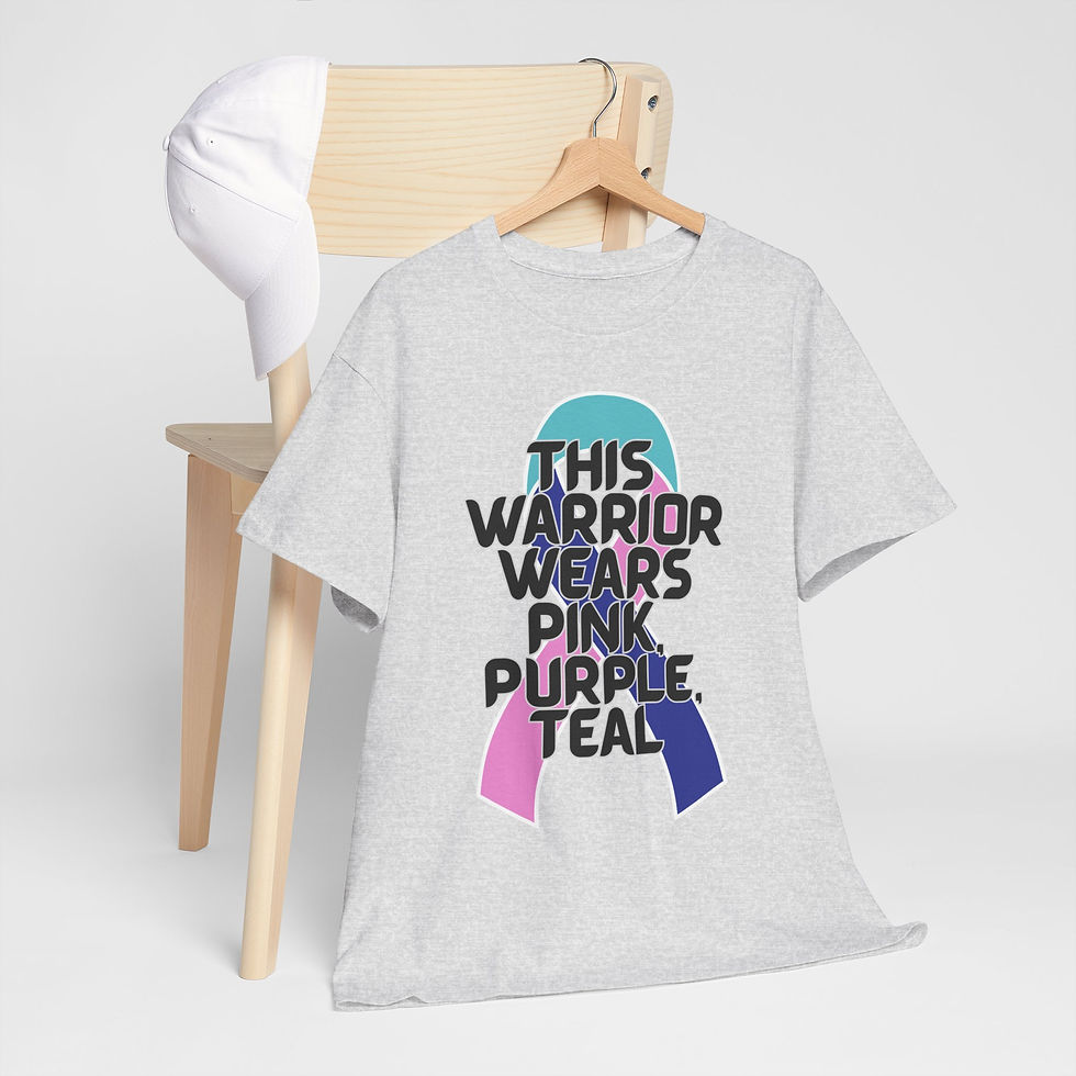 Thumbnail: THIS WARRIOR WEAR TEAL/PINK/PURPLE (Thyroid Cancer Support/Awareness) Tee