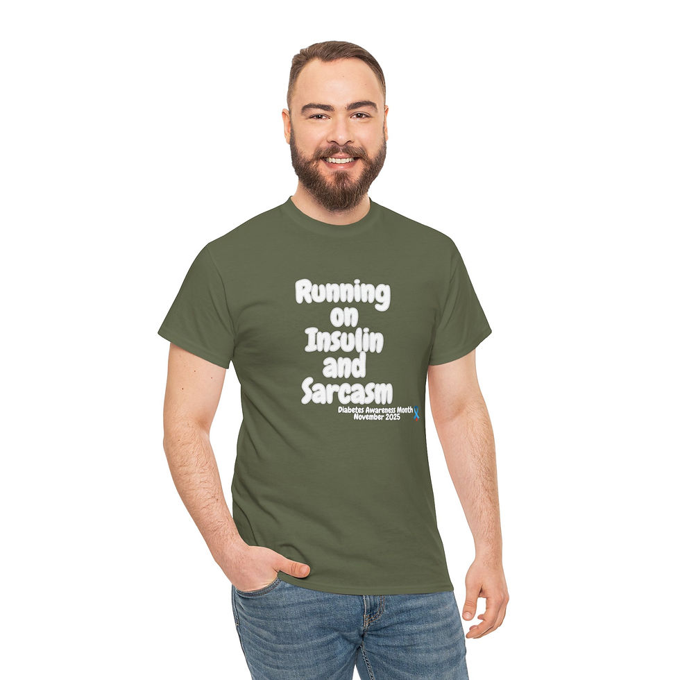 Thumbnail: Running on Insulin and Sarcasm Tee (Diabetes Awareness) (Great Gift)