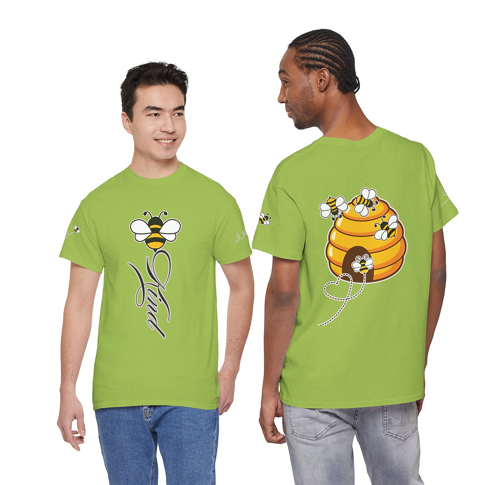 Thumbnail: Bee Hive Graphic Tee — Bee “Kind” with designs on both sleeves/front/back