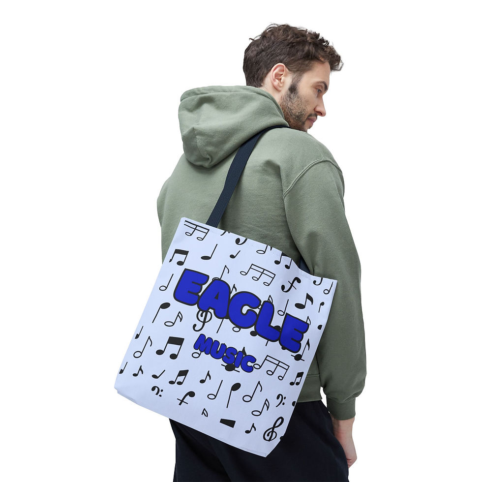 Thumbnail: Music Notes Personalized Tote Bag — "EAGLE" Design