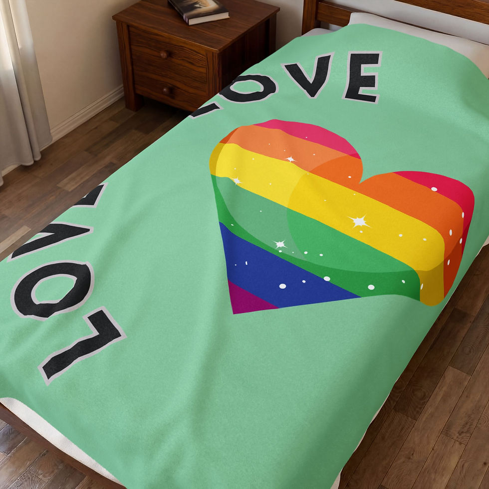 Thumbnail: “Love Is Love” Rainbow Heart Plush Blanket for Pride & Cozy Decor