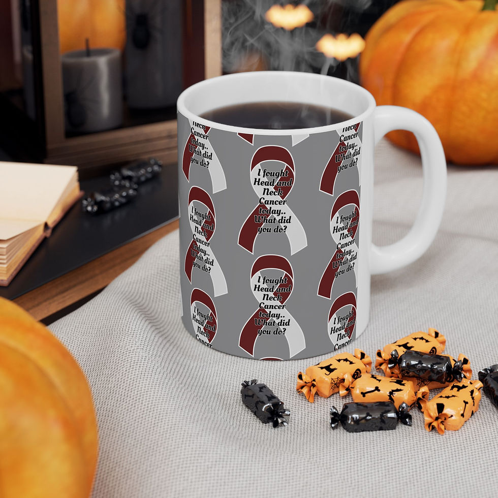 Thumbnail: Mug - Head and Neck Cancer Survivor Awareness Burgundy Ribbon 11oz/15oz
