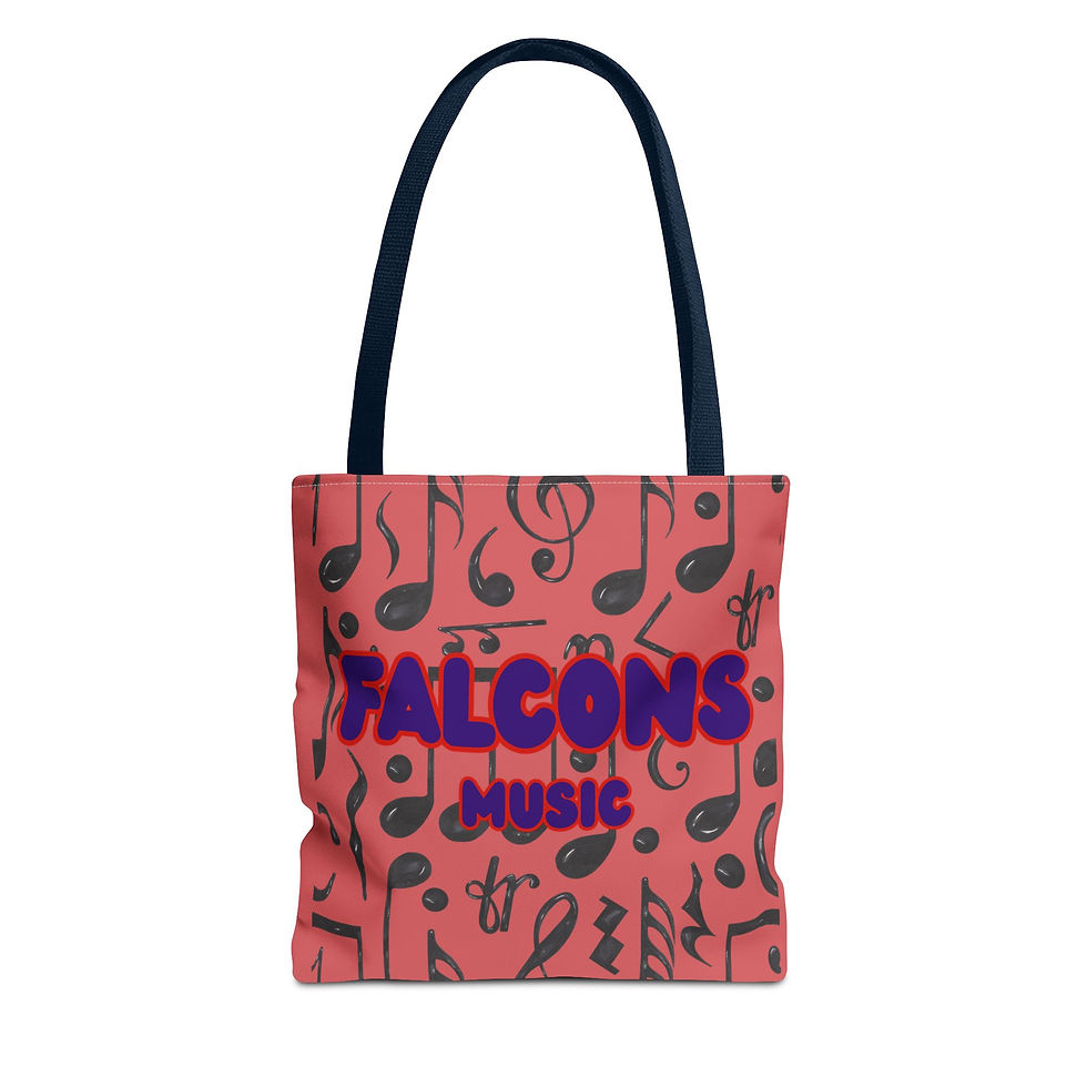 Thumbnail: Falcons Music Tote Bag – Musical Notes School Spirit AOP Tote