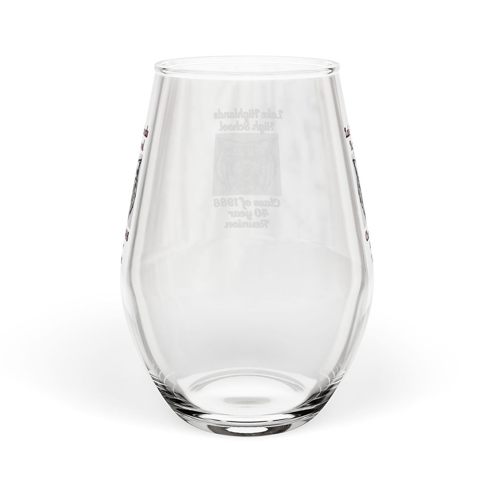 Thumbnail: Class of 1986 Stemless Wine Glass – 40 Year High School Reunion Keepsake