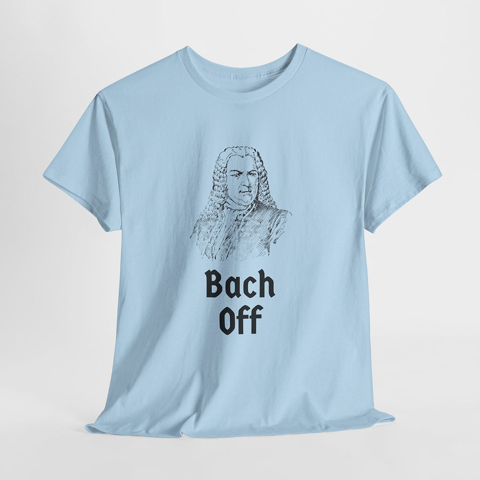 Thumbnail:  'Bach Off'- Funny Music T-, Gift for Music Lovers, , Band Merchandise, [...]