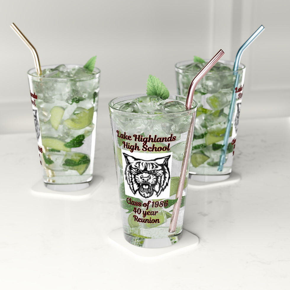 Thumbnail: Pint Glass — Lake Highlands High School Class of 1986 40-Year Reunion Beer Glass