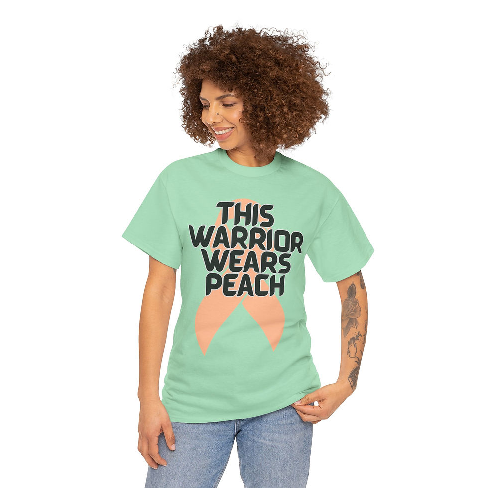 Thumbnail: THE WARRIOR WEARS PEACH (Endometrial (Uterine) Cancer Support Awareness Tee