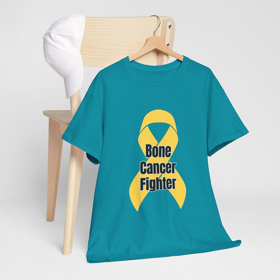 Thumbnail: Bone Cancer Fighter Heavy Cotton Tee, Awareness Shirt, Cancer Fighter Gift