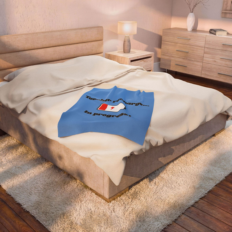 Thumbnail: Teacher Recharge Blanket — Plush Velveteen Throw with Low Battery Graphic