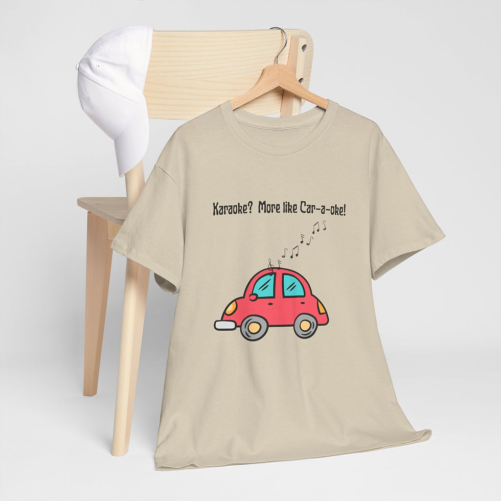 Thumbnail: Karaoke? More Like Car-a-oke! Music humor, Great Gift for Singers, Cotton Tee