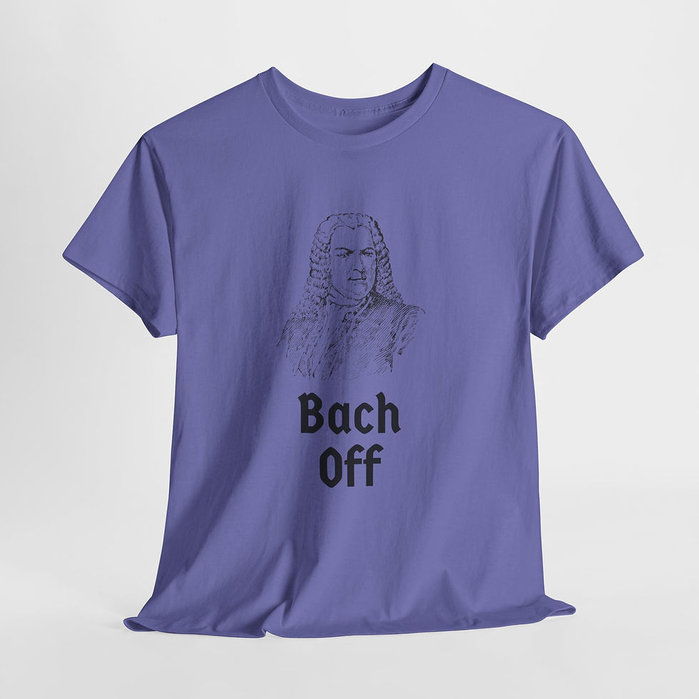 Thumbnail:  'Bach Off'- Funny Music T-, Gift for Music Lovers, , Band Merchandise, [...]