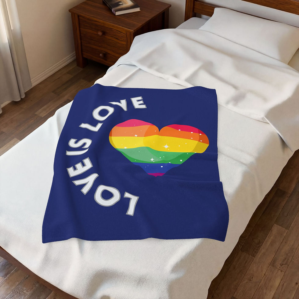 Thumbnail: Love Is Love Rainbow Heart Plush Blanket