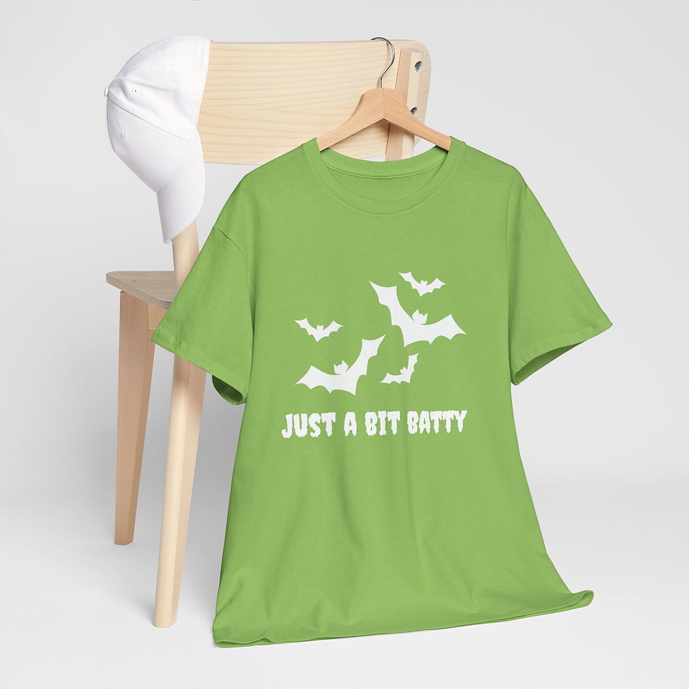 Thumbnail: Halloween Batty T-Shirt, Fun Unisex Cotton Tee for Halloween, Spooky 