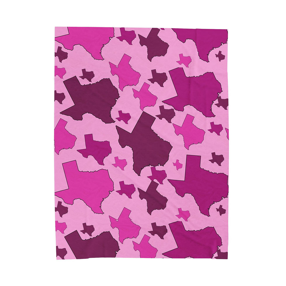 Thumbnail: Pink Texas Map Velveteen Plush Blanket – Cozy State-Shaped Pattern Throw