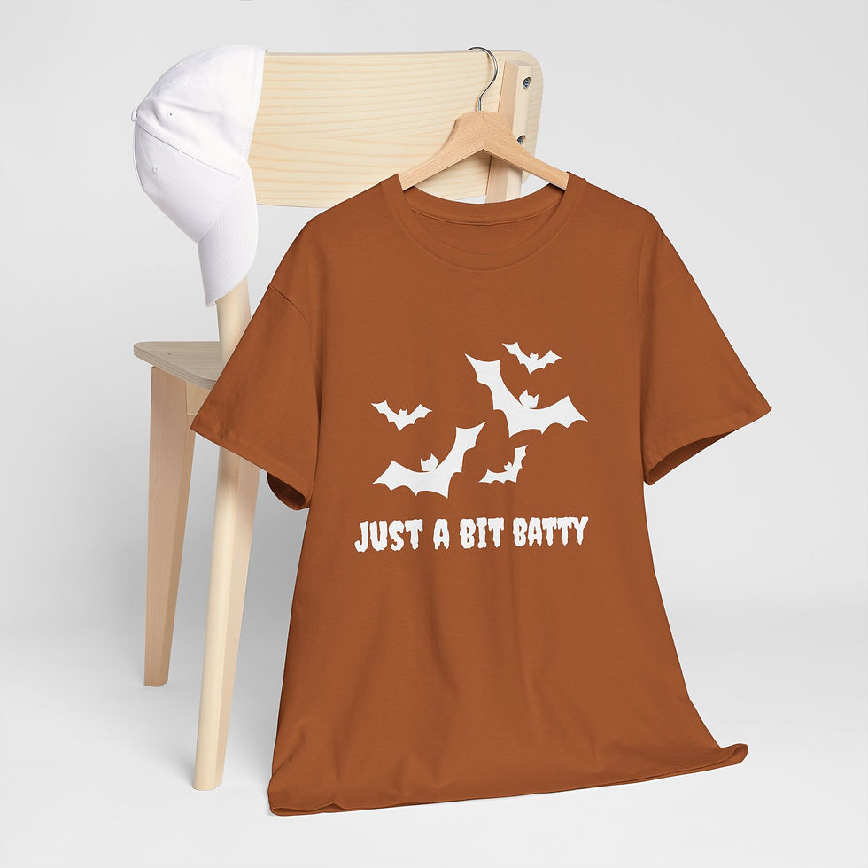 Thumbnail: Halloween Batty T-Shirt, Fun Unisex Cotton Tee for Halloween, Spooky 