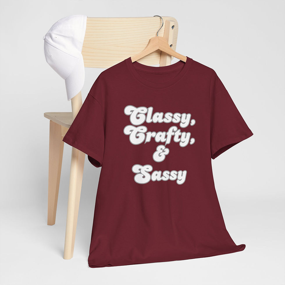 Thumbnail: Graphic Tee — "Classy, Crafty, & Sassy" Retro Script T‑Shirt