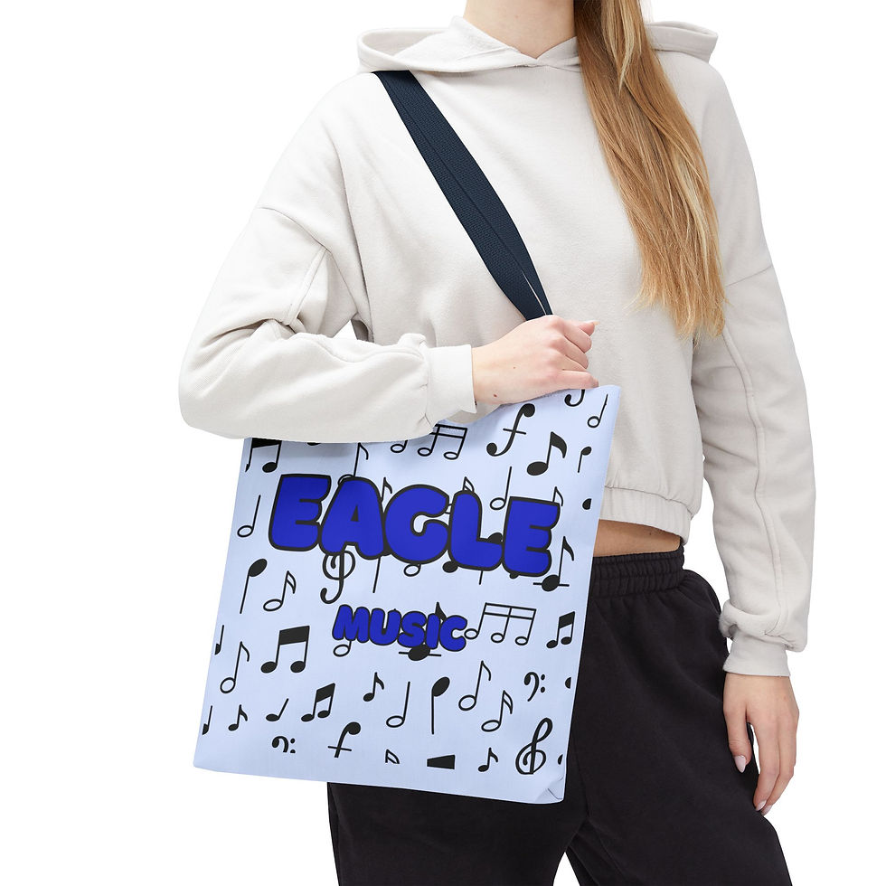 Thumbnail: Music Notes Personalized Tote Bag — "EAGLE" Design