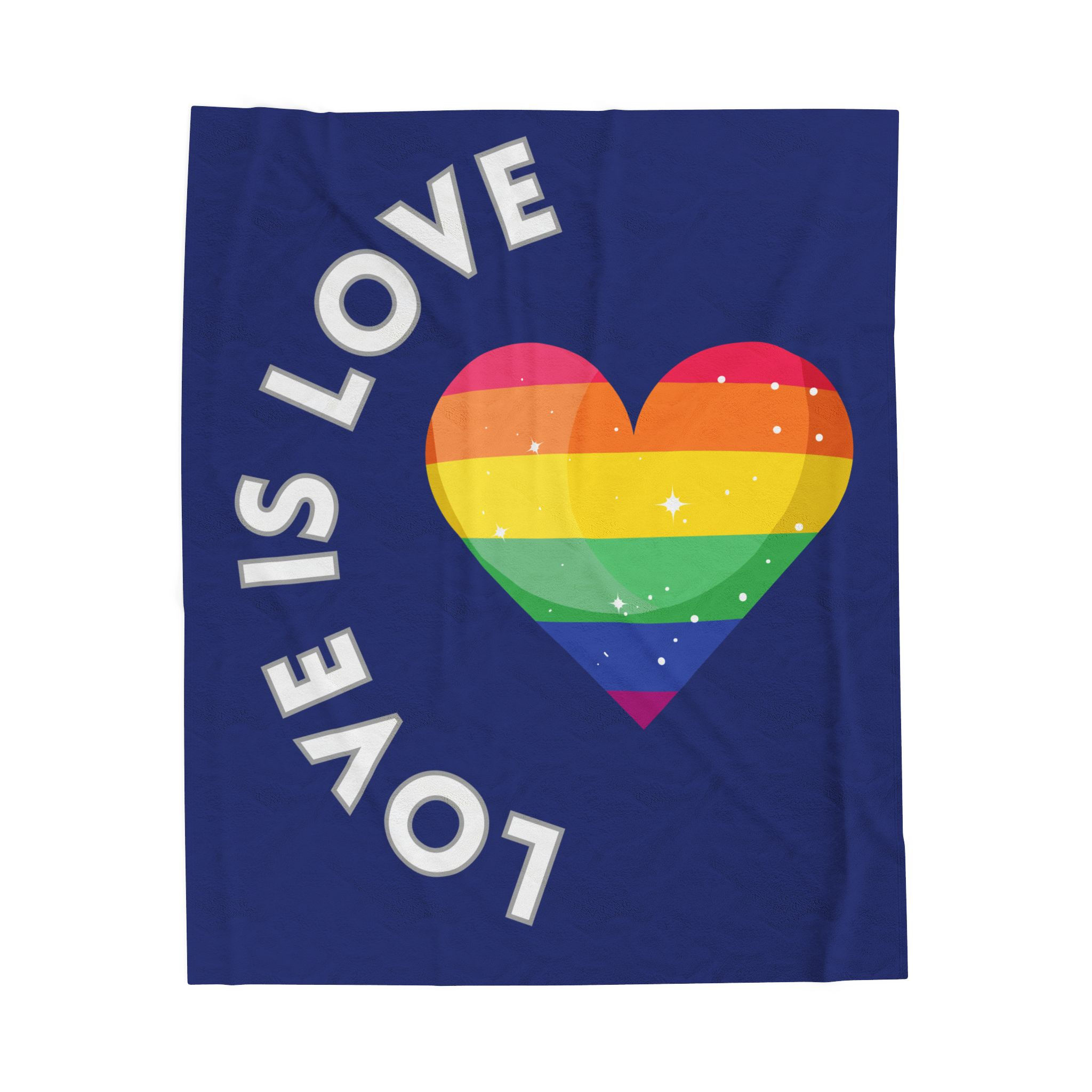Love Is Love Rainbow Heart Plush Blanket