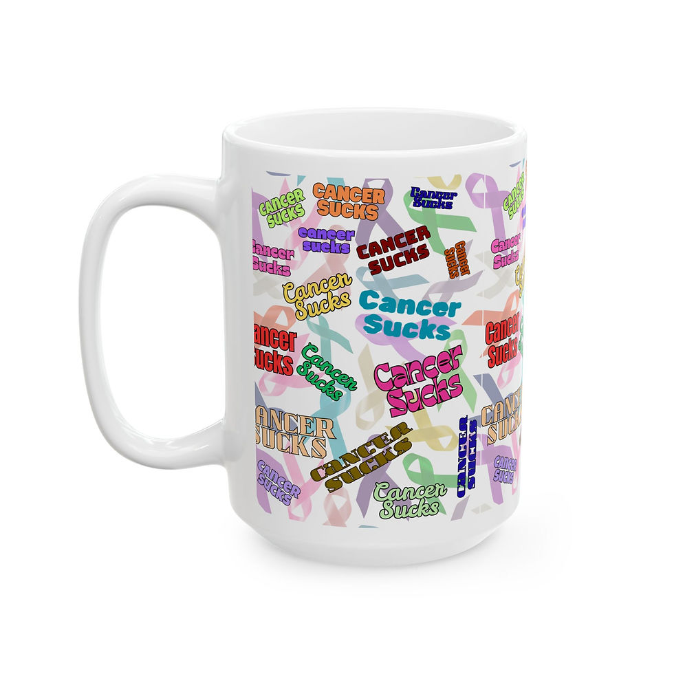 Thumbnail: CANCER SUCKS Ceramic Mug - Gift for Cancer Fighters/Cancer Warriors, 11oz & 15oz