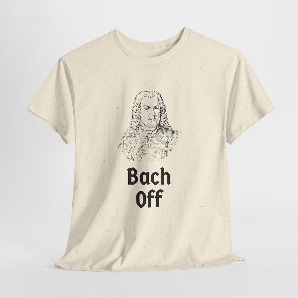Thumbnail:  'Bach Off'- Funny Music T-, Gift for Music Lovers, , Band Merchandise, [...]