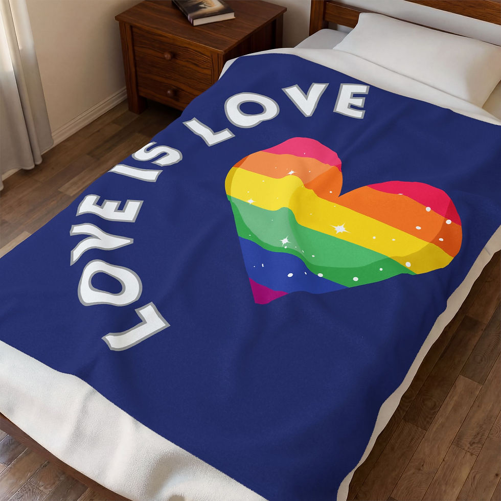 Thumbnail: Love Is Love Rainbow Heart Plush Blanket
