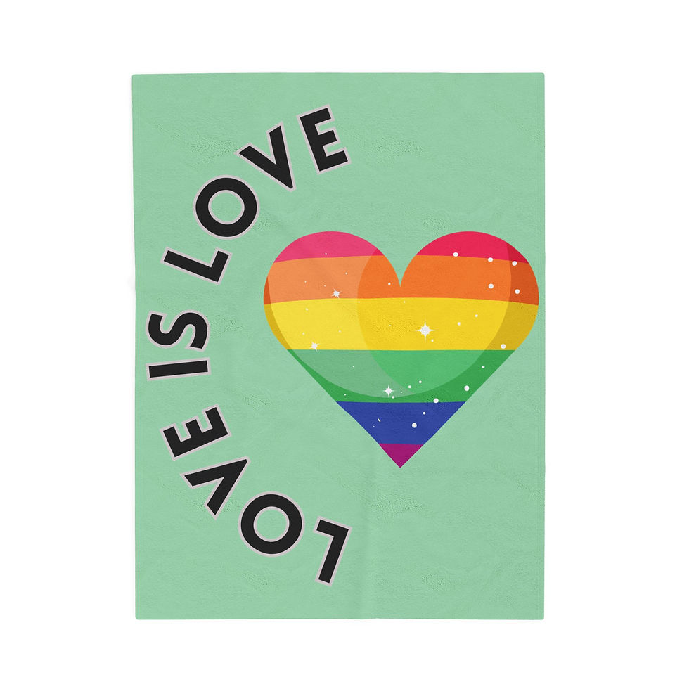 Thumbnail: “Love Is Love” Rainbow Heart Plush Blanket for Pride & Cozy Decor