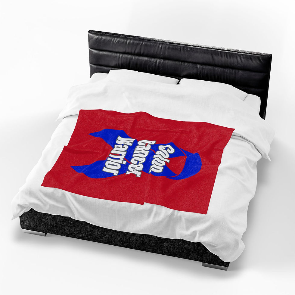 Thumbnail: Colon Cancer Warrior Velveteen Plush Blanket in 3 sizes, gift for chemo patient 