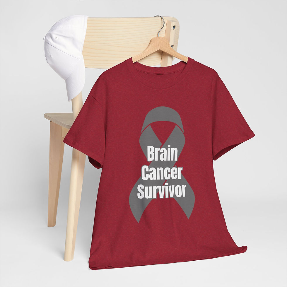Thumbnail: Brain Cancer Survivor Heavy Cotton Tee - Inspirational Shirt, Gift for Survivors