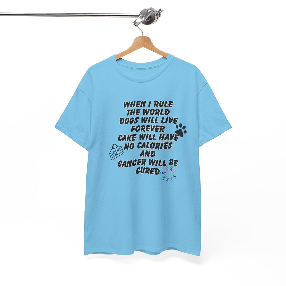 Thumbnail: Humorous Unisex Heavy Cotton Tee – Fun Cake and Dog Lovers' Design