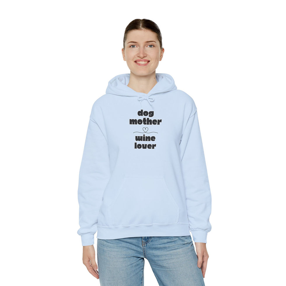 Thumbnail: Dog Mother Wine Lover Hooded Sweatshirt