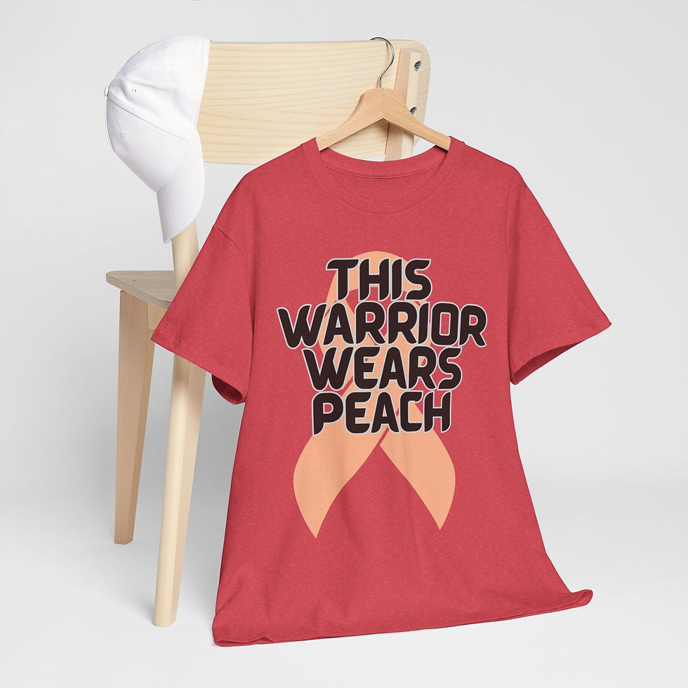 Thumbnail: THE WARRIOR WEARS PEACH (Endometrial (Uterine) Cancer Support Awareness Tee