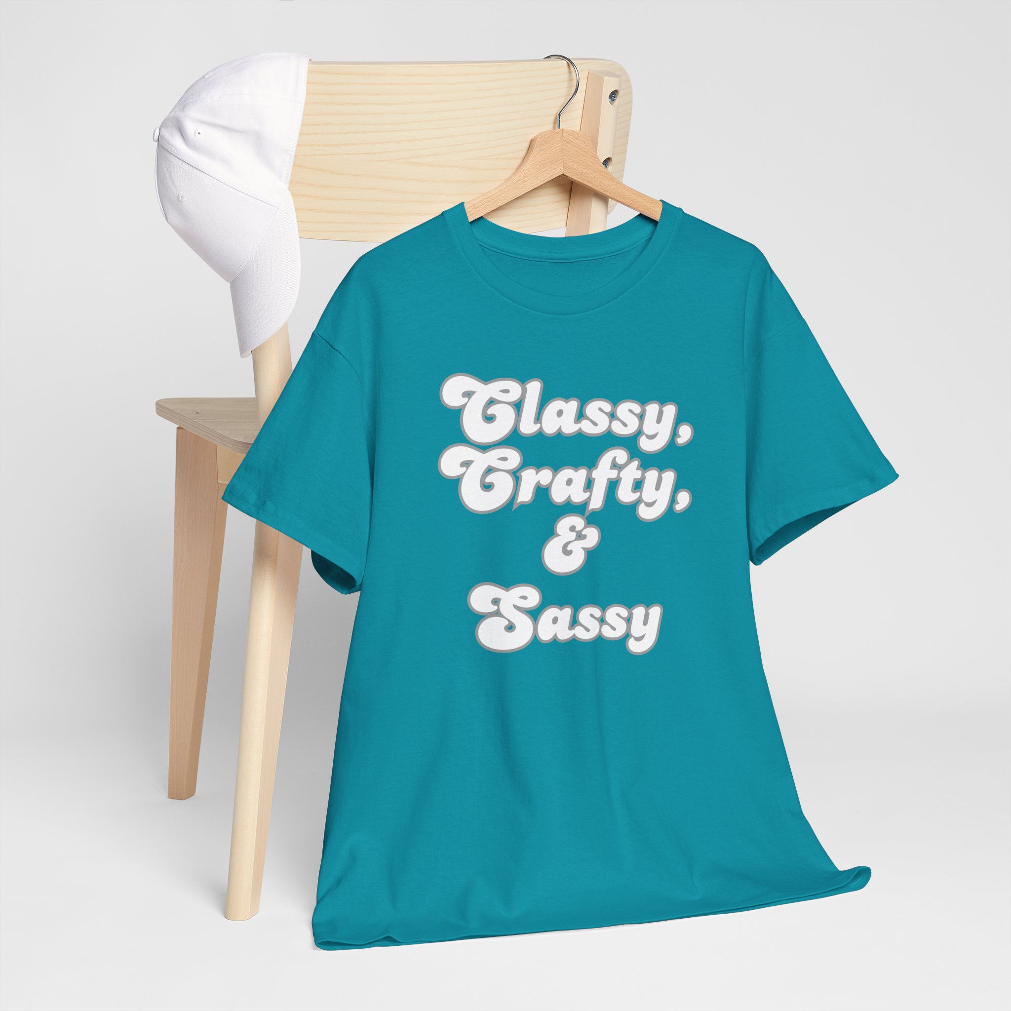 Graphic Tee — "Classy, Crafty, & Sassy" Retro Script T‑Shirt