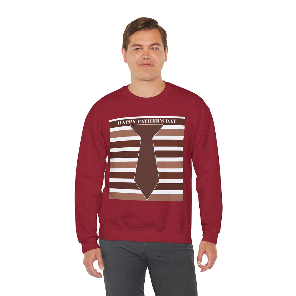 Thumbnail: Father's Day Tie Sweatshirt — Happy Father's Day Striped Crewneck