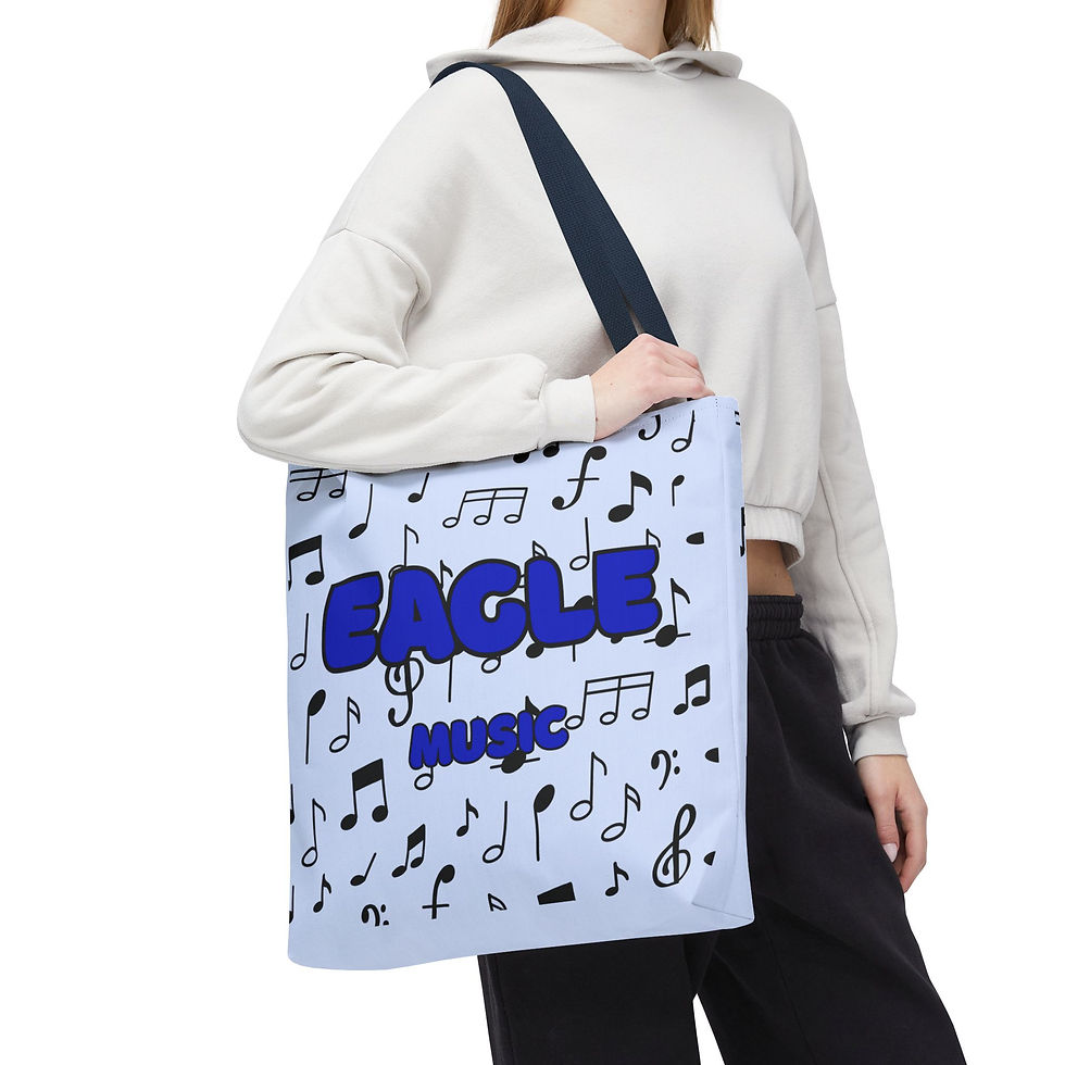 Thumbnail: Music Notes Personalized Tote Bag — "EAGLE" Design