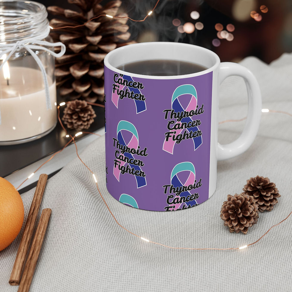 Thumbnail: Thyroid Cancer Fighter Mug - Inspirational Cup for Cancer Awareness,11oz, 15oz