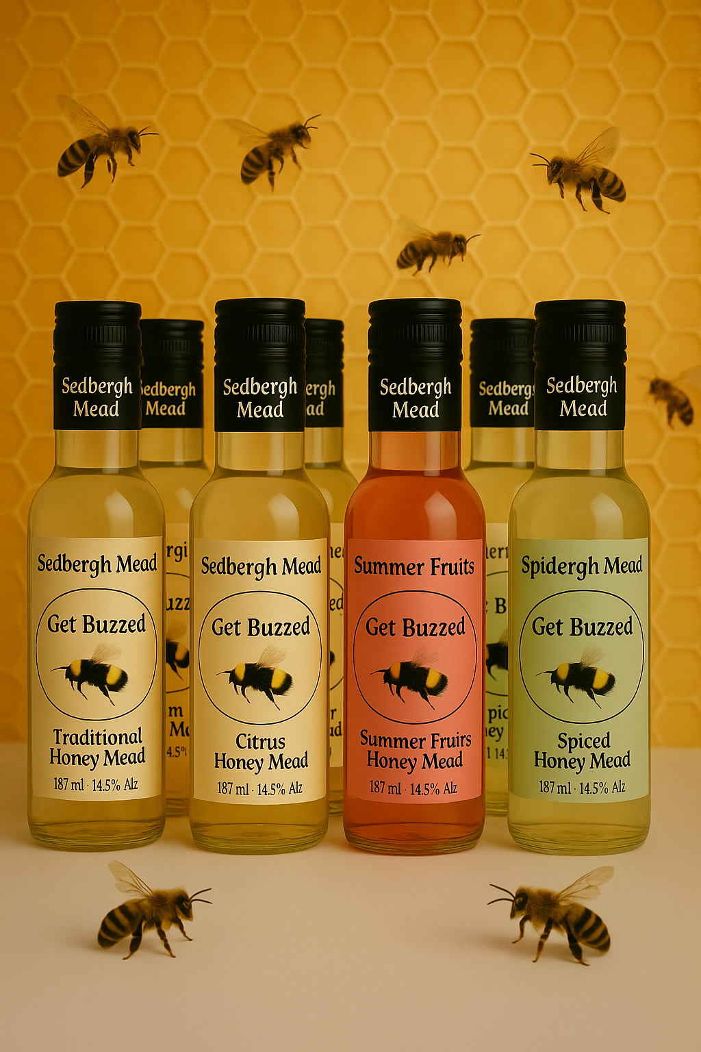 Selection of 8 Small Meads - 187ml Each