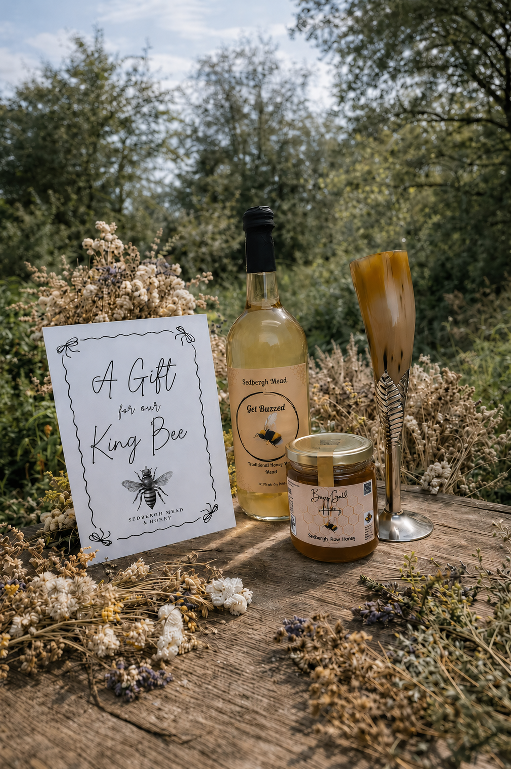 Beautiful Gift Box For Him Sweet Mead Honey Horn Glass Gift Set Unique Luxury