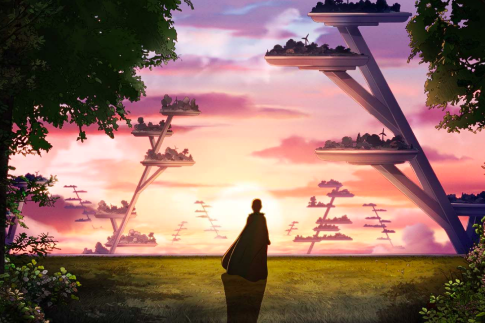 Le monde d'Arco en 2932 - source image https://actu.fr/cinema/ceff-2025-apres-son-cristal-d-or-a-annecy-arco-d-ugo-bienvenu-montre-pour-la-premiere-fois-a-paris_62805950.html