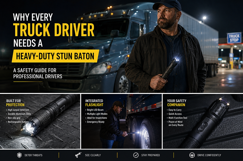Learn how heavy-duty stun batons fit into truck driver safety planning, legal considerations, key features, and personal security best practices.